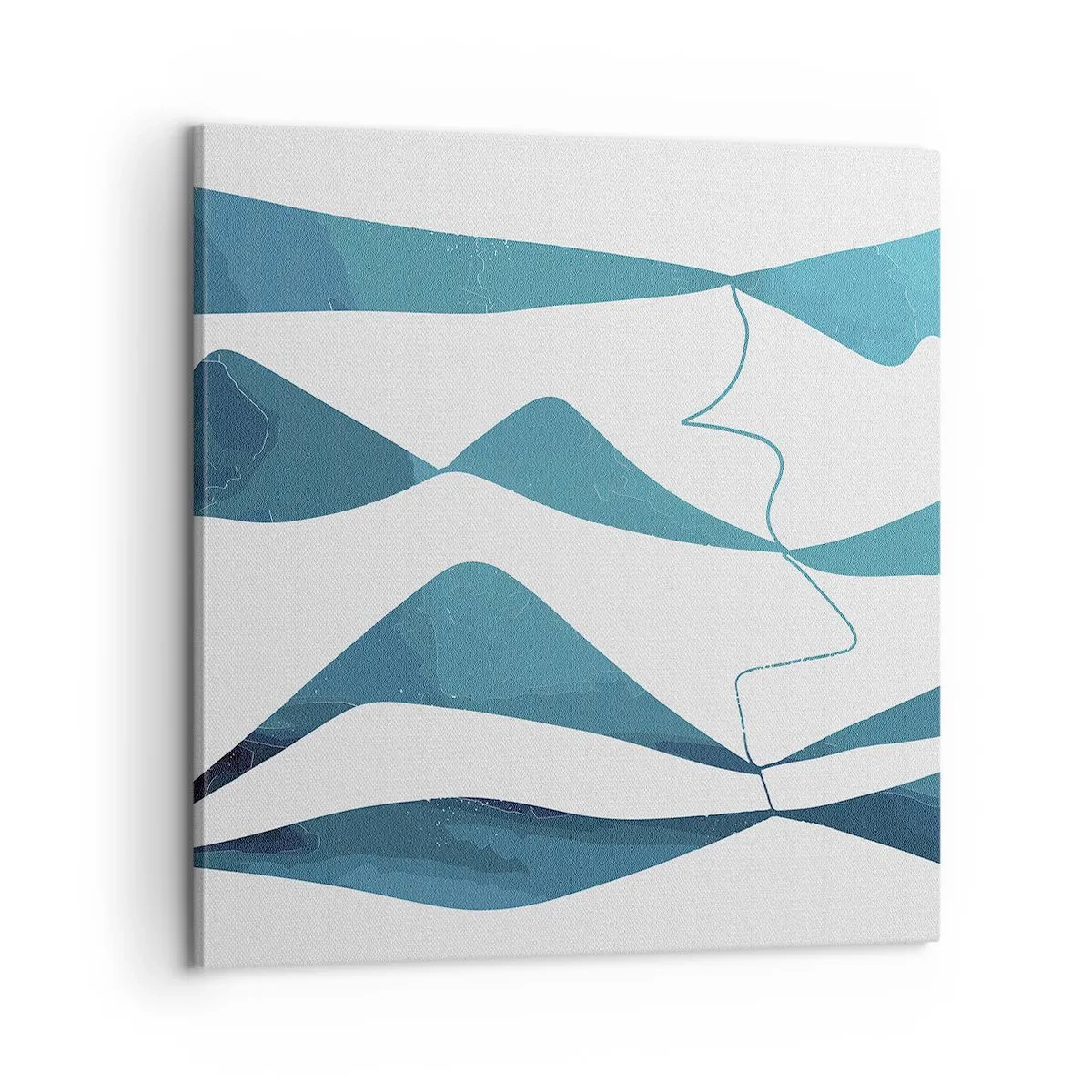 Schilderen op canvas - Abstractie: turquoise verbinding - 60x60 cm