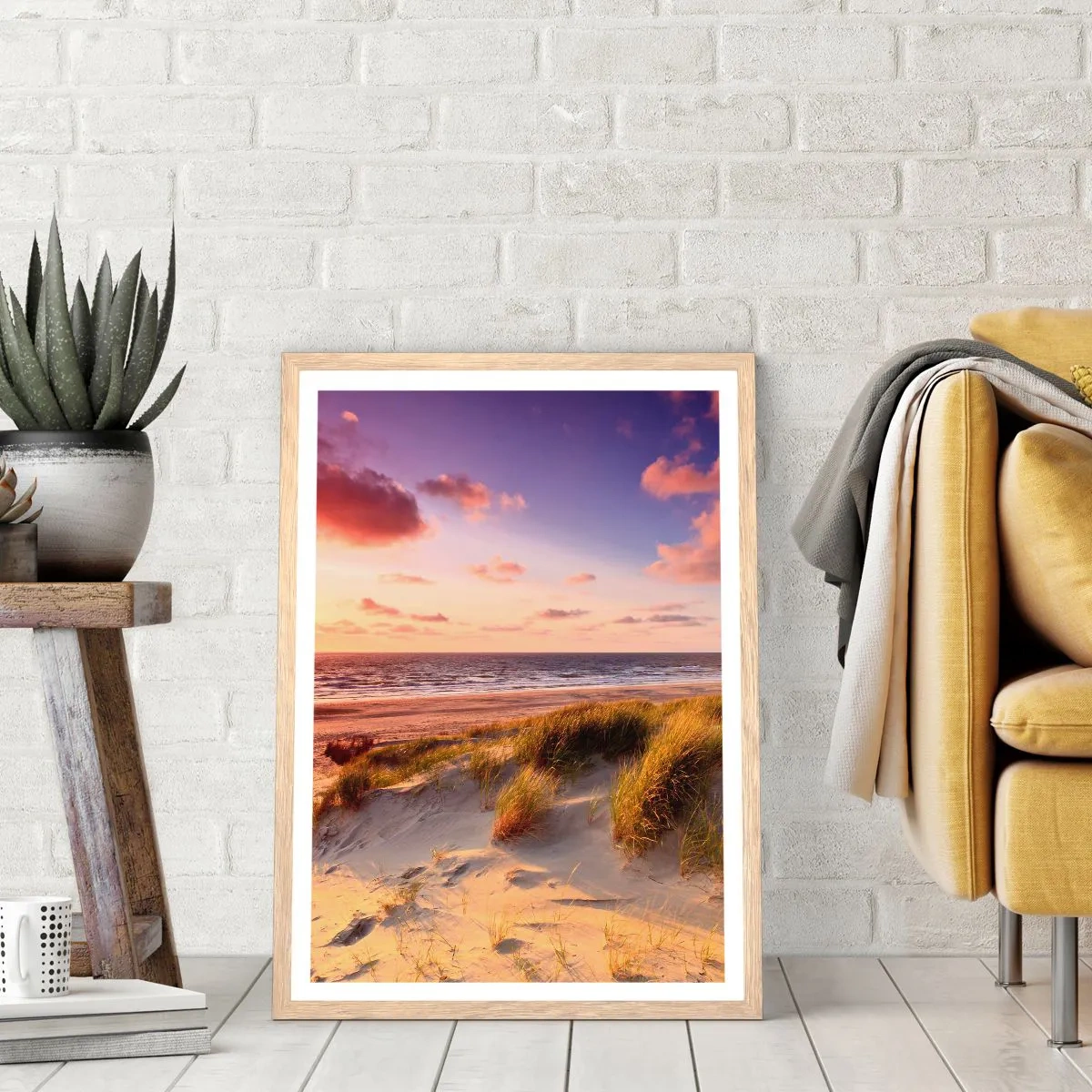 Een poster in een licht eiken lijst - De lucht ruikt al in de zomer - 70x100 cm