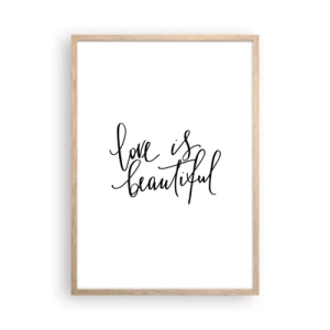 Een poster in een licht eiken lijst - Lees en herhaal - 50x70 cm