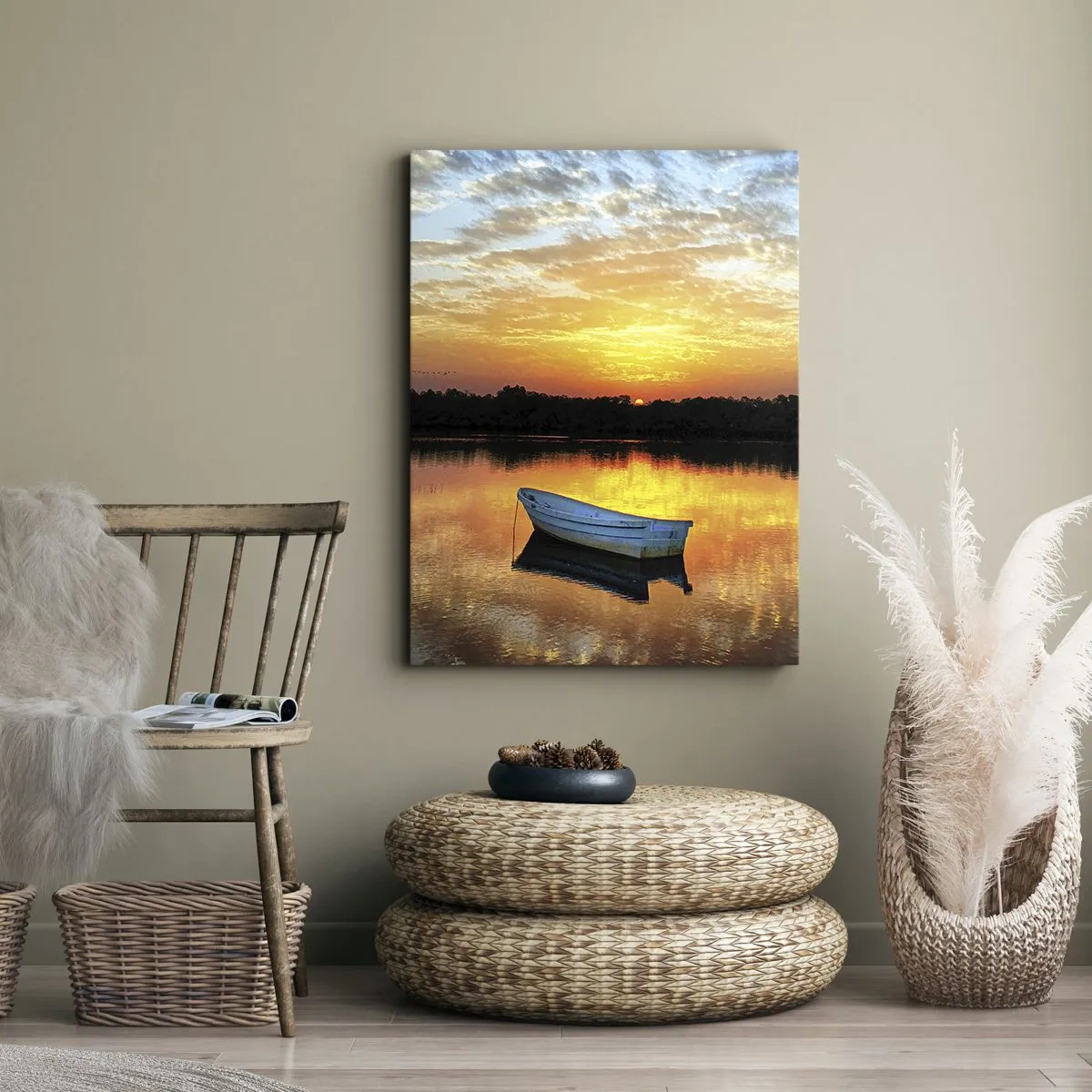 Schilderen op canvas - Kijk, luister, mediteer - 50x70 cm