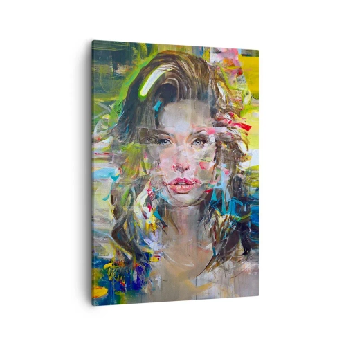 Schilderen op canvas - Achter de lucht een gordijn - 50x70 cm