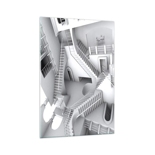Schilderen op glas - De paradoxen van de ruimte - 70x100 cm