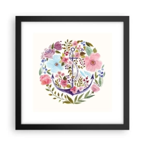 Poster in een zwarte lijst - Goede droom van zeeman - 30x30 cm