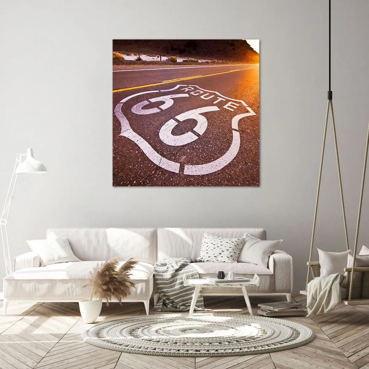 Schilderen op canvas - De beroemde weg 66 - 70x70 cm