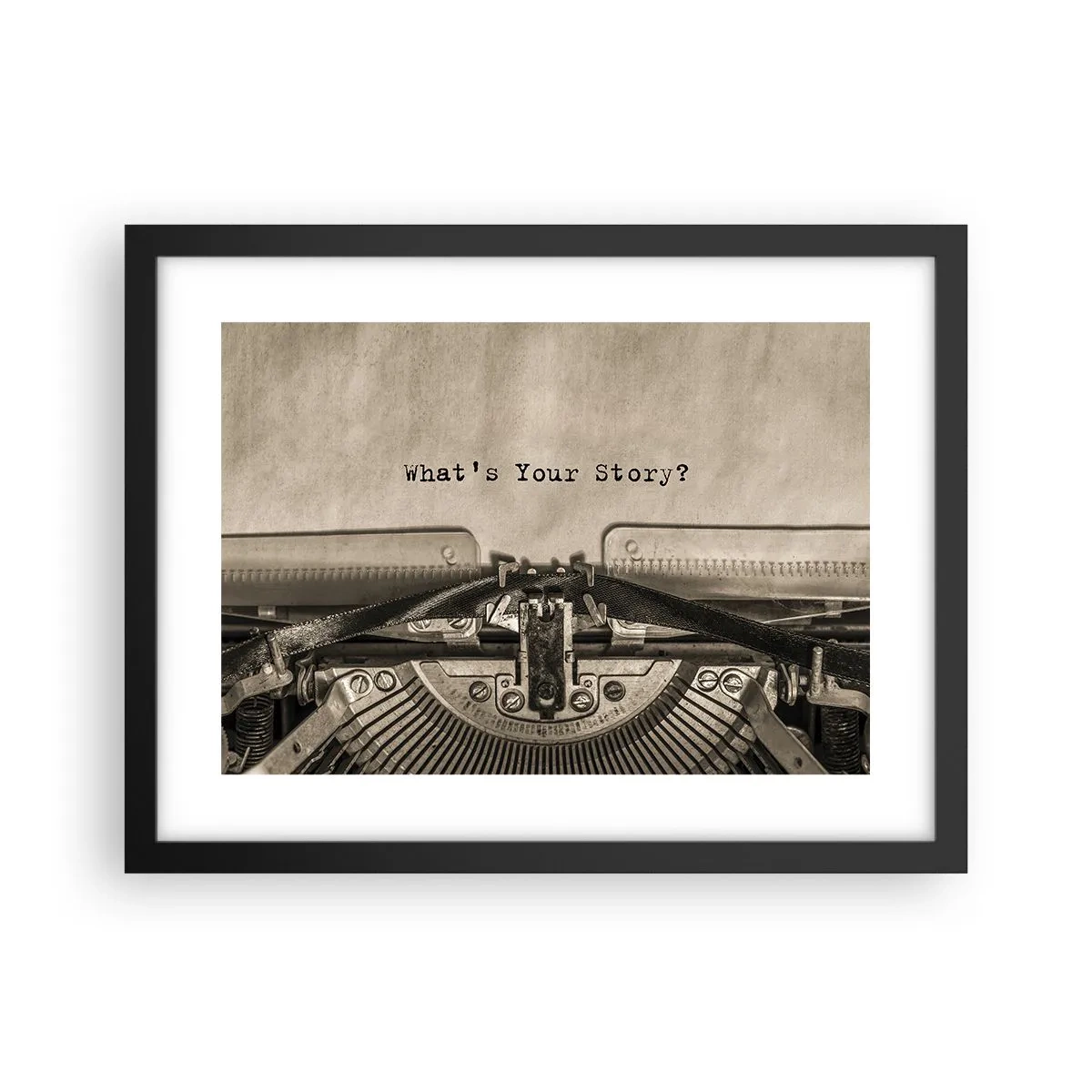 Poster in een zwarte lijst - Vertel het mee - 40x30 cm