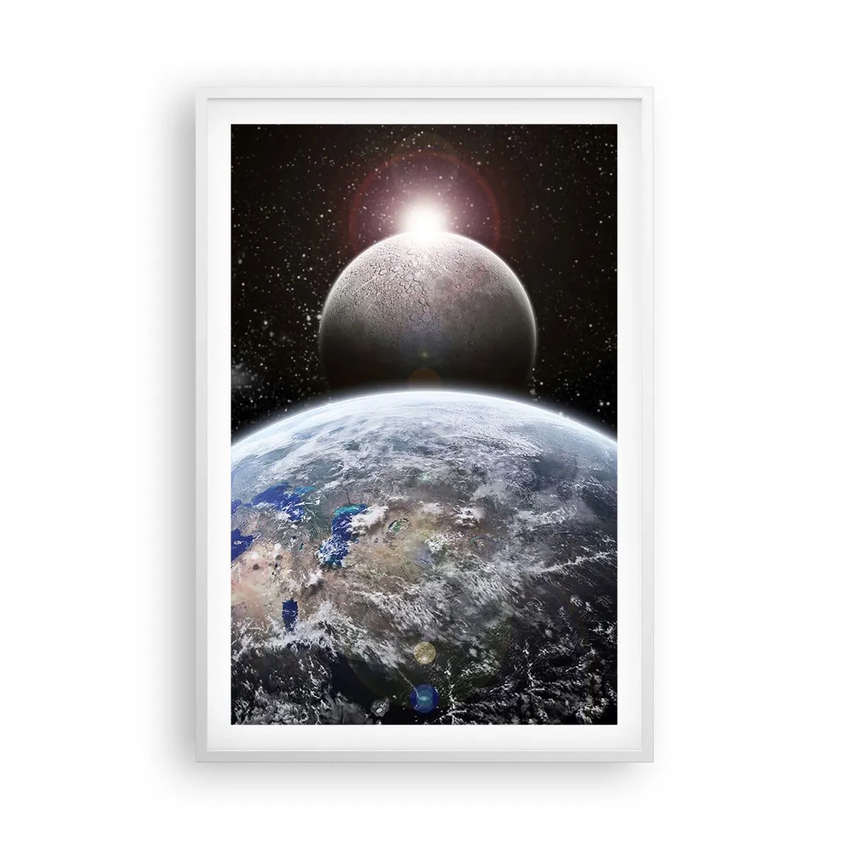 Poster in een witte lijst - Kosmisch landschap - zonsopgang - 61x91 cm