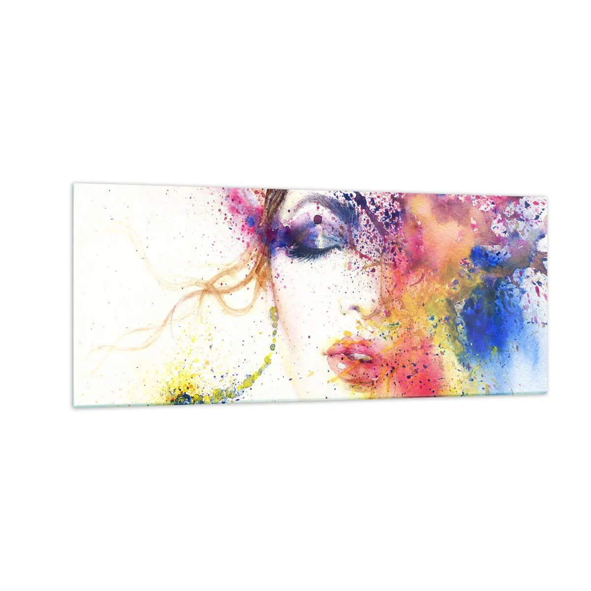 Schilderen op glas - Regenboogduizeligheid - 100x40 cm
