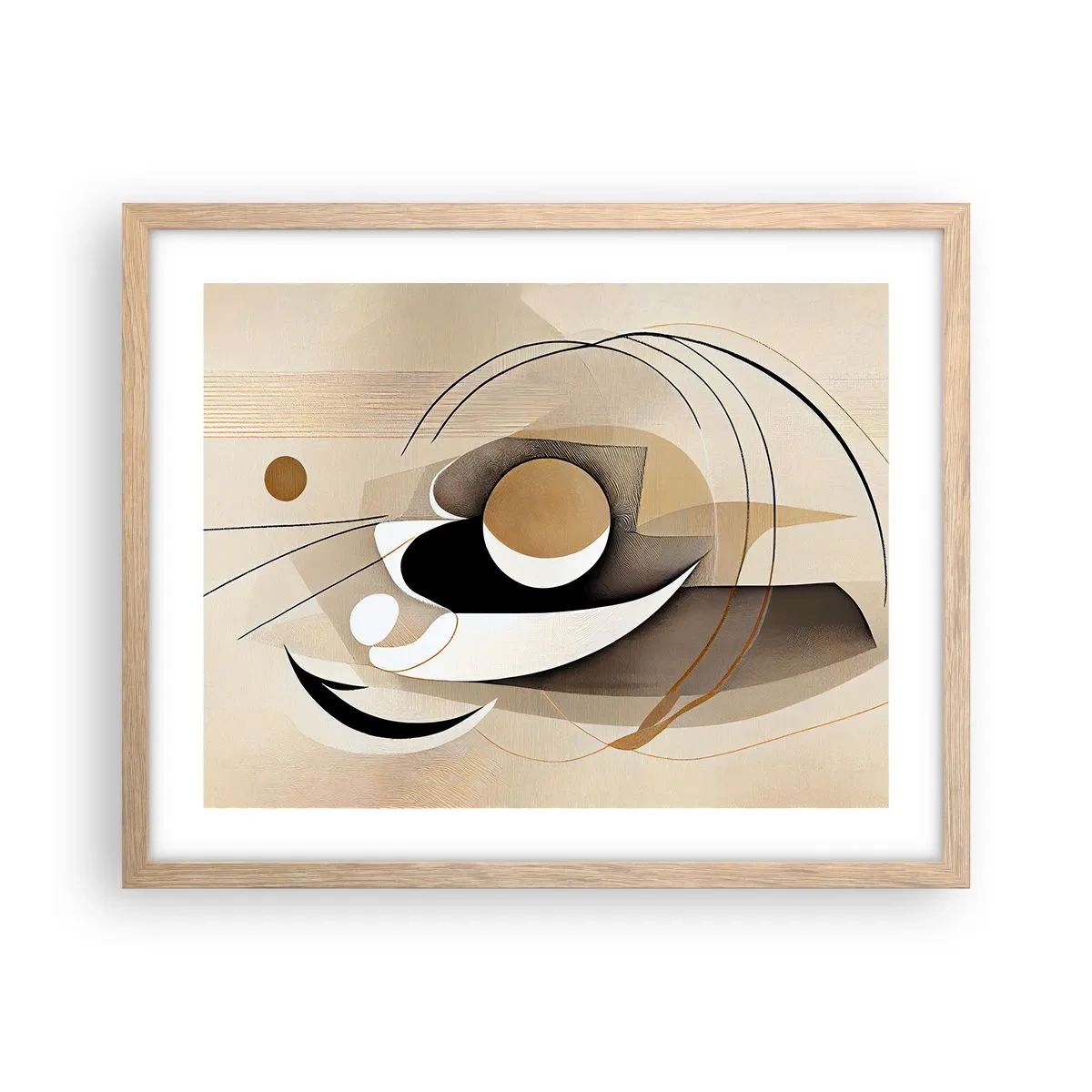 Een poster in een licht eiken lijst - Compositie: de essentie van de dingen - 50x40 cm