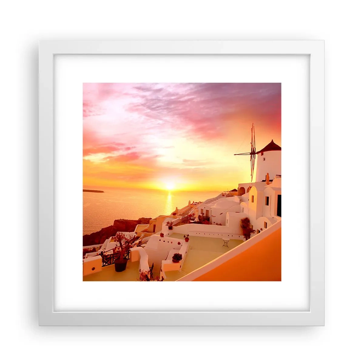 Poster in een witte lijst - Spreiden in wit en goud - 30x30 cm