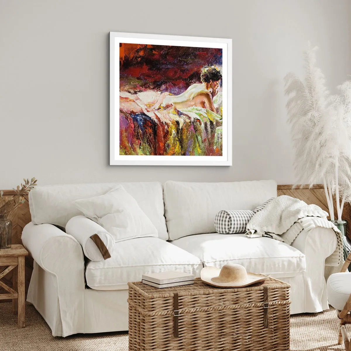 Poster in een witte lijst - Venus in gedachten - 50x50 cm