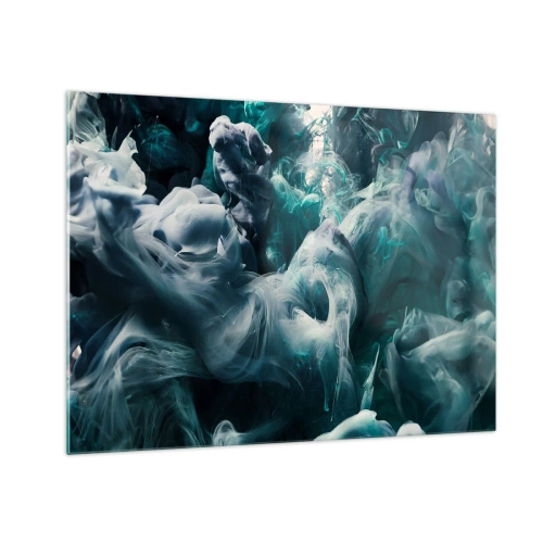 Schilderen op glas - De dans van verf in water creëert abstracte vormen - 70x50cm - De nobele kilheid van steen - Moderne wanddecoratie voor woonkamer en slaapkamer ARTTOR