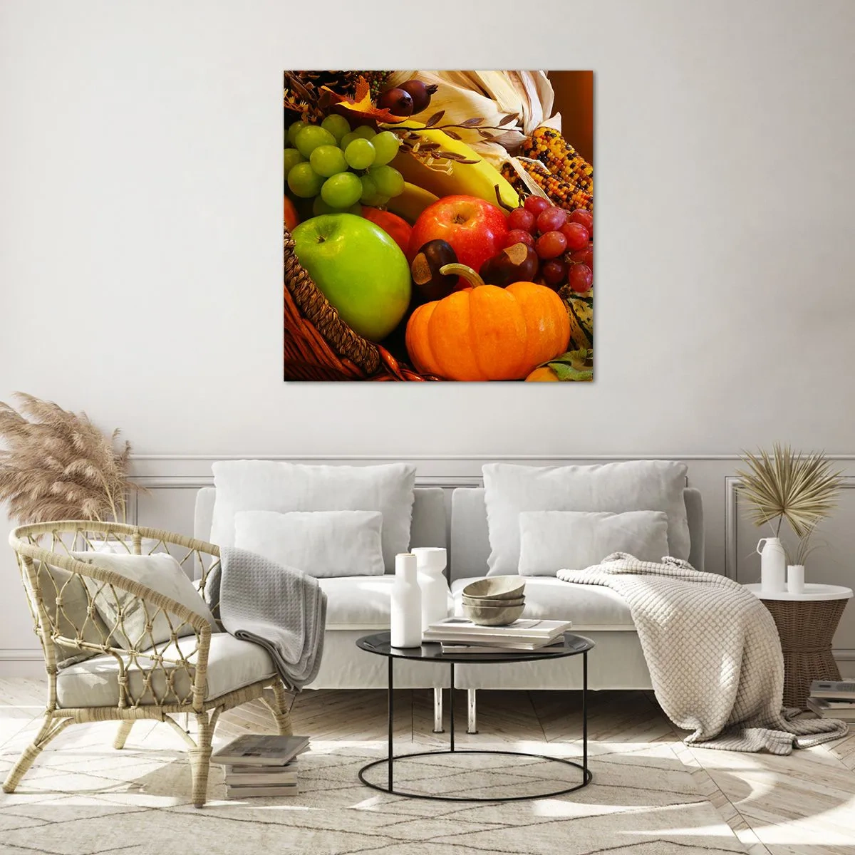 Schilderen op glas - Oogstmand - 60x60 cm