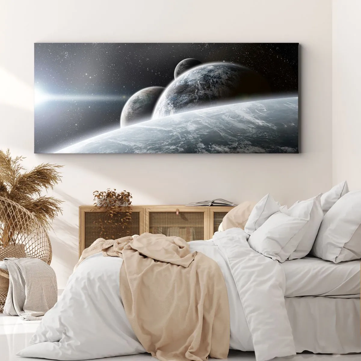 Schilderen op canvas - Kosmische muziek van de sferen - 100x40 cm