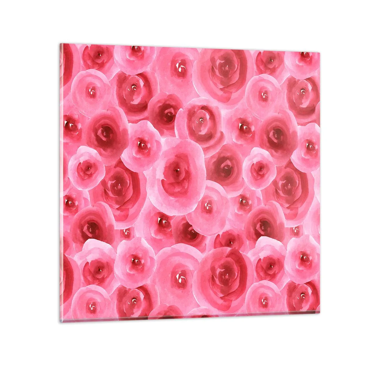 Schilderen op glas - Rozen onder en boven - 30x30 cm