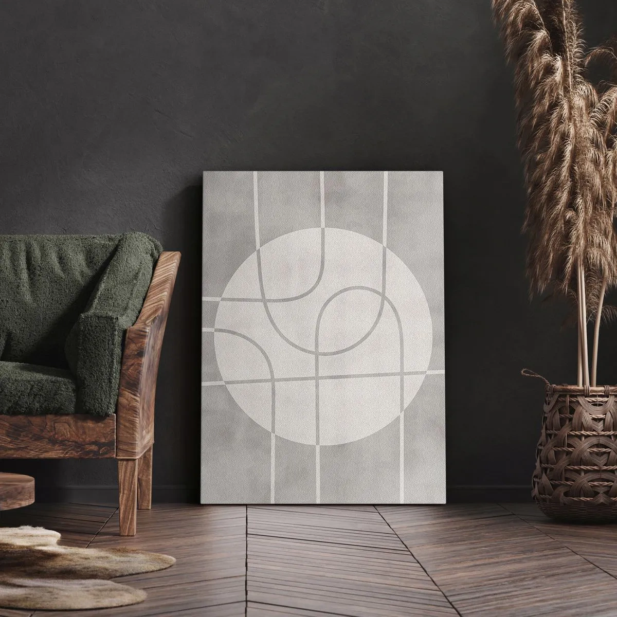 Schilderen op canvas - Rond en rechtdoor - 55x100 cm