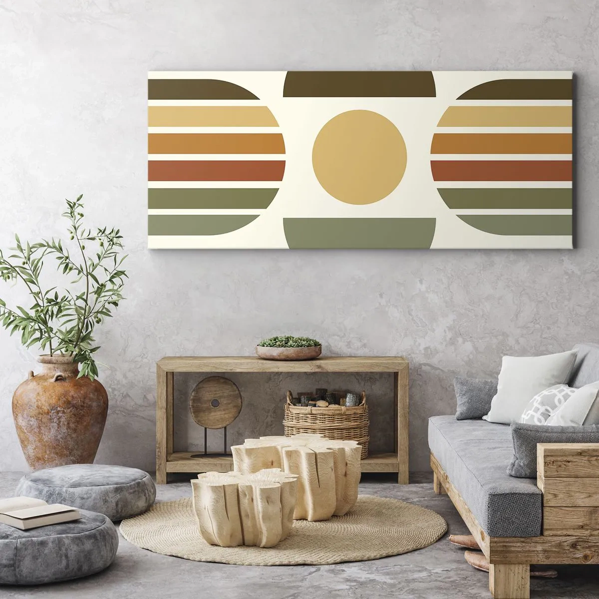 Schilderen op canvas - In aardetinten - 100x40 cm
