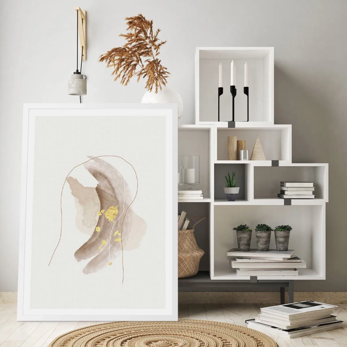 Poster in een witte lijst - Ontmoet in de ruimte - 70x100 cm