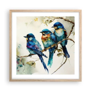 Een poster in een licht eiken lijst - Is hij boos geworden? - 50x50 cm