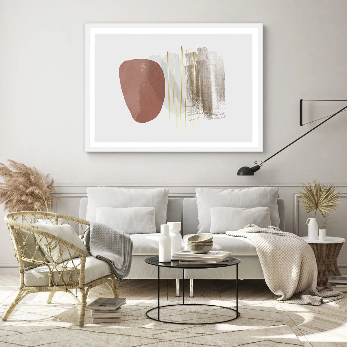 Poster in een witte lijst - Abstracte zuilengalerij - 40x30 cm