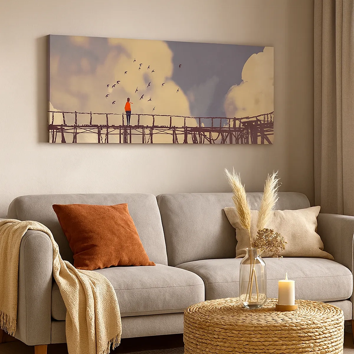 Schilderen op canvas - Blauw verlangen - 30x30 cm