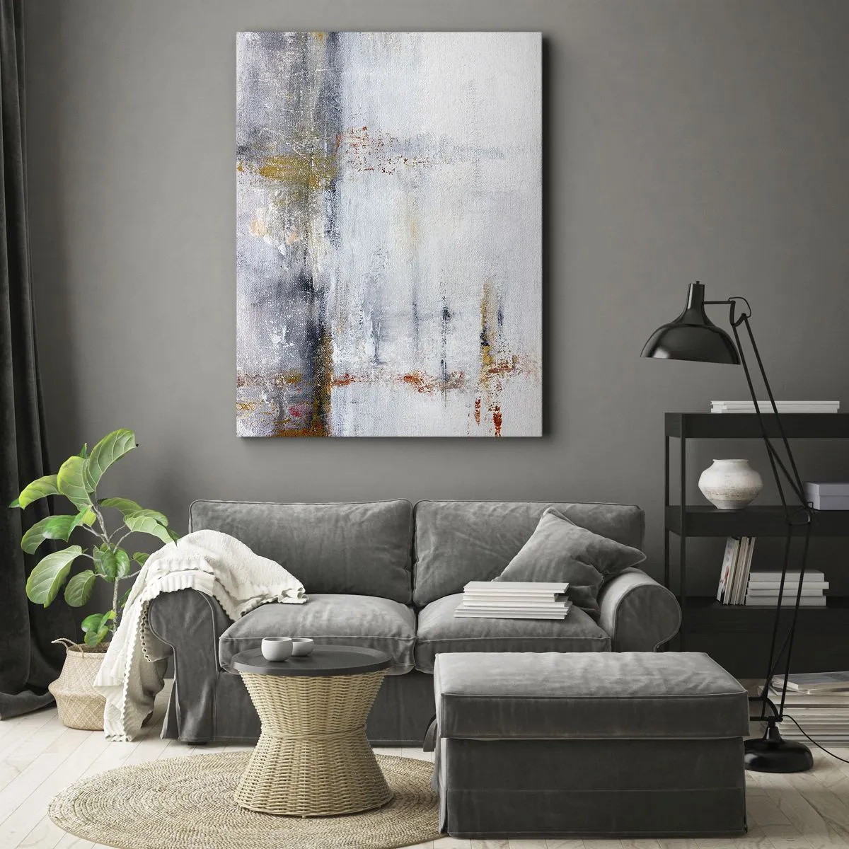 Schilderen op canvas - Achter de luchtgordijn - 50x70 cm