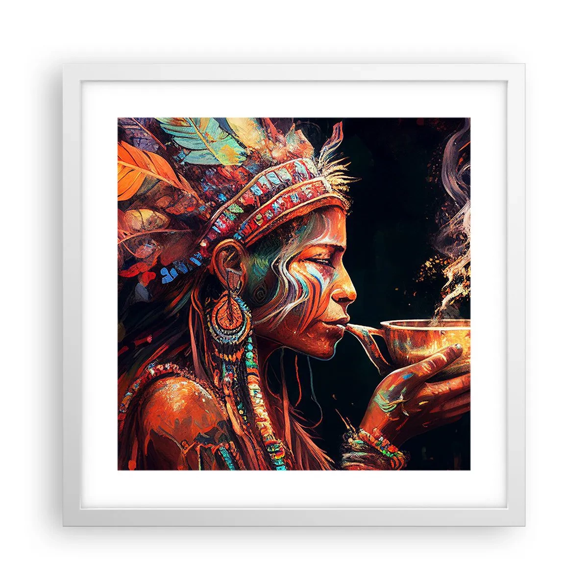 Poster in een witte lijst - Magisch ritueel - 40x40 cm