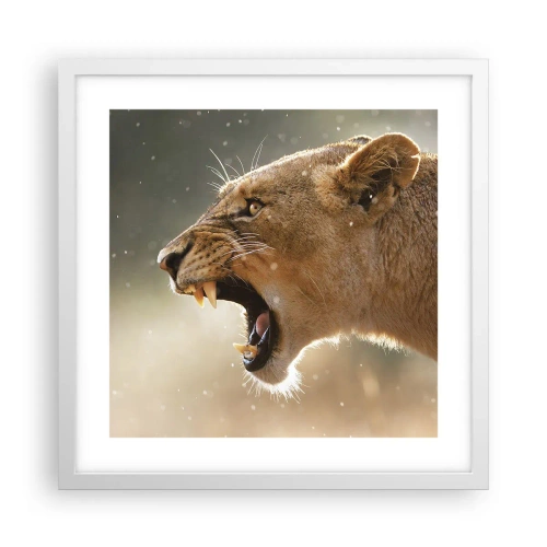 Poster in een witte lijst - Probeer niet te luisteren - 40x40 cm