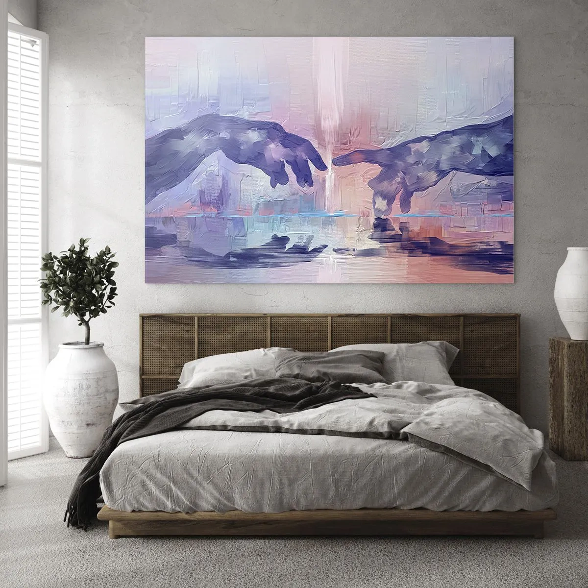 Schilderen op glas - Goddelijke levensvonk - 100x70 cm