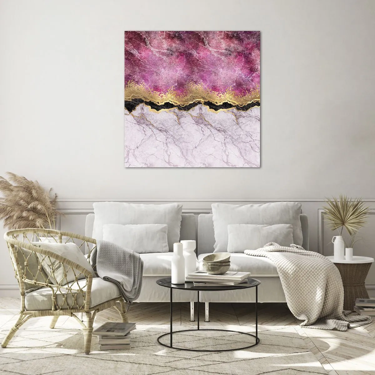 Schilderen op glas - Op de grens - 70x70 cm