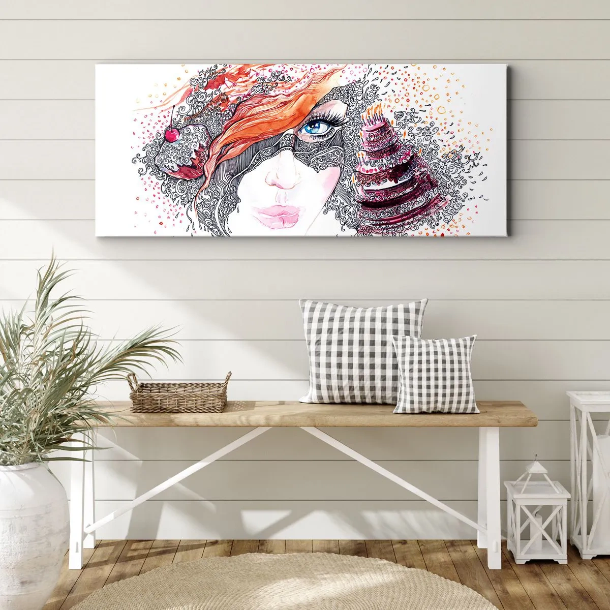 Schilderen op canvas - Elke dag is er een feestdag met haar - 100x40 cm