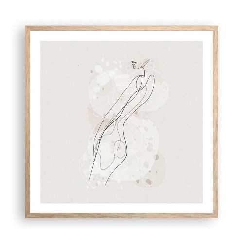 Een poster in een licht eiken lijst - De blik dwaalt af - 60x60 cm