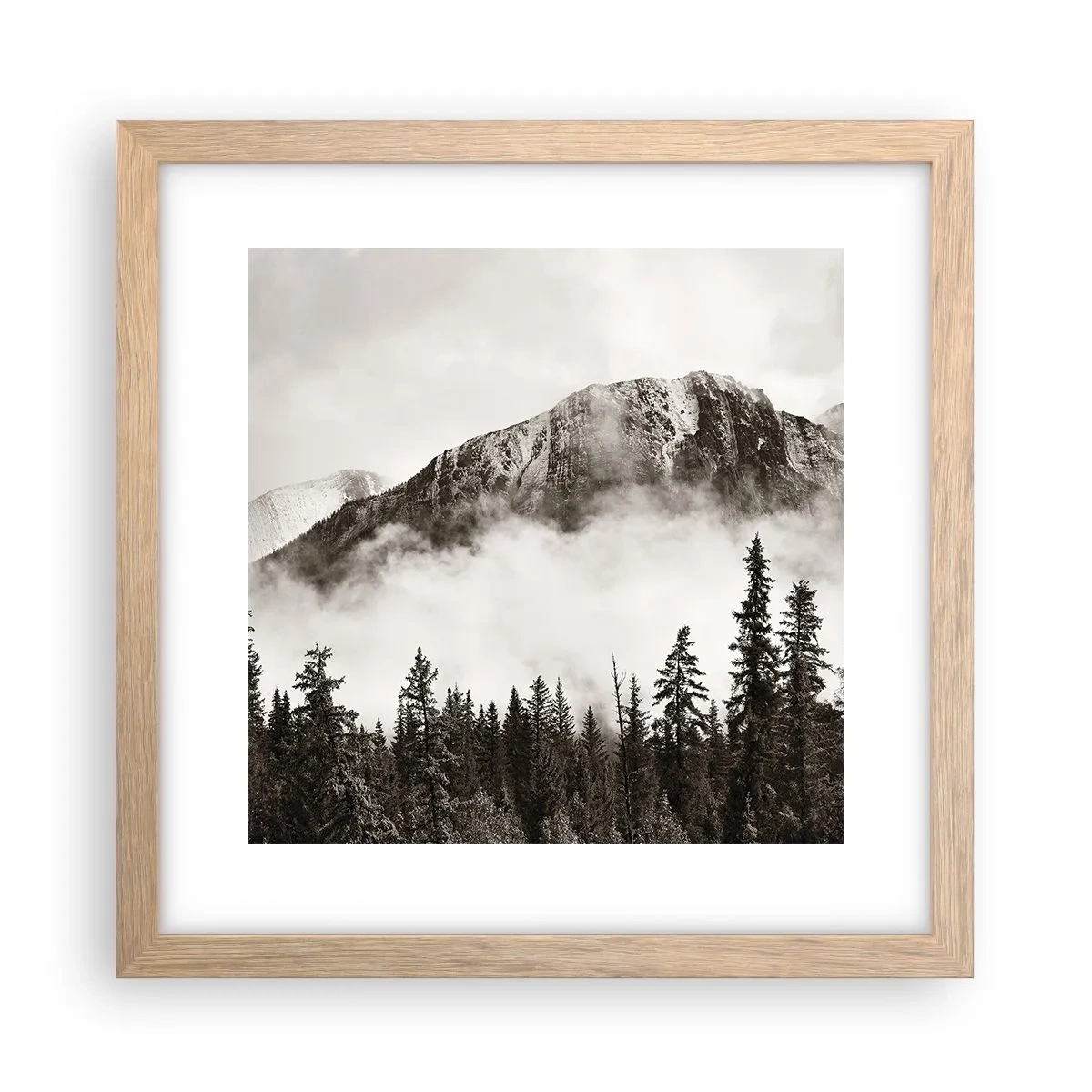 Een poster in een licht eiken lijst - Granieten liniaal - 30x30 cm