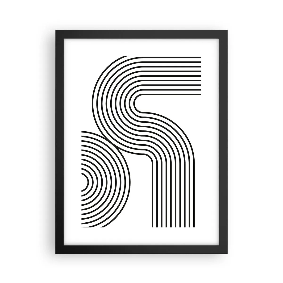 Poster in een zwarte lijst - In de bocht - 30x40 cm