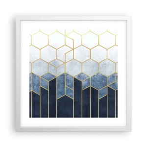 Poster in een witte lijst - Compositie in een gesyncopeerd ritme - 40x40 cm