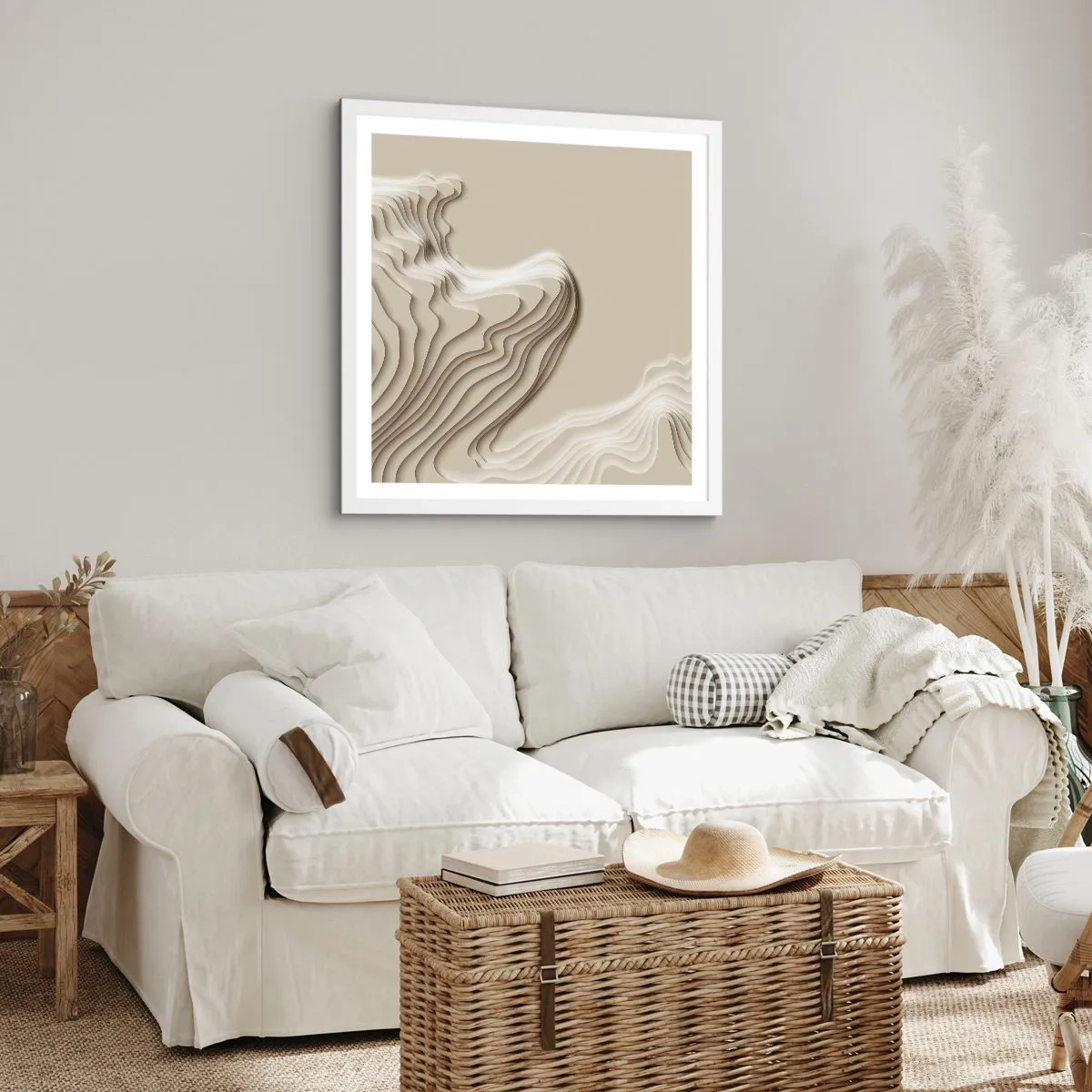 Poster in een witte lijst - Kunst topografie - 30x30 cm