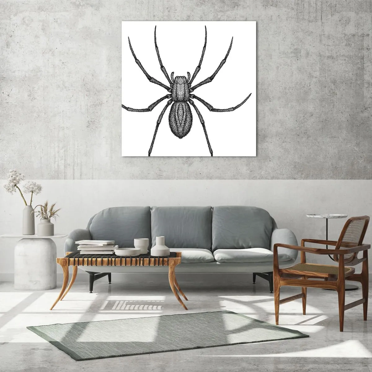 Schilderen op glas - Verontrustende precisie - 40x40 cm