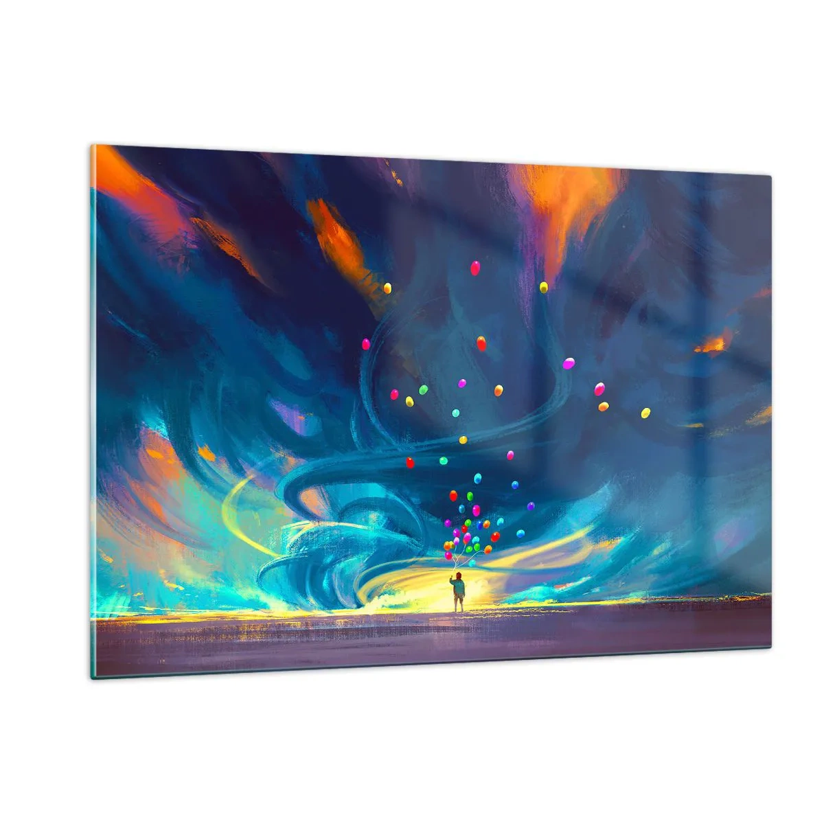Schilderen op glas - Naar de blauwe wind - 120x80 cm