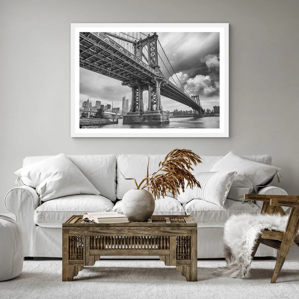 Poster in een witte lijst - Naar het hart van de stad - 30x30 cm