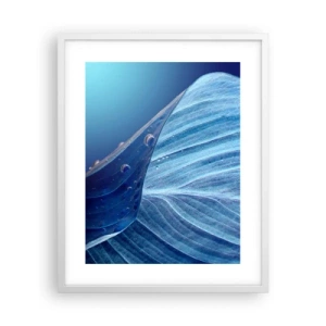 Poster in een witte lijst - Verborgen druppels blauw - 40x50 cm