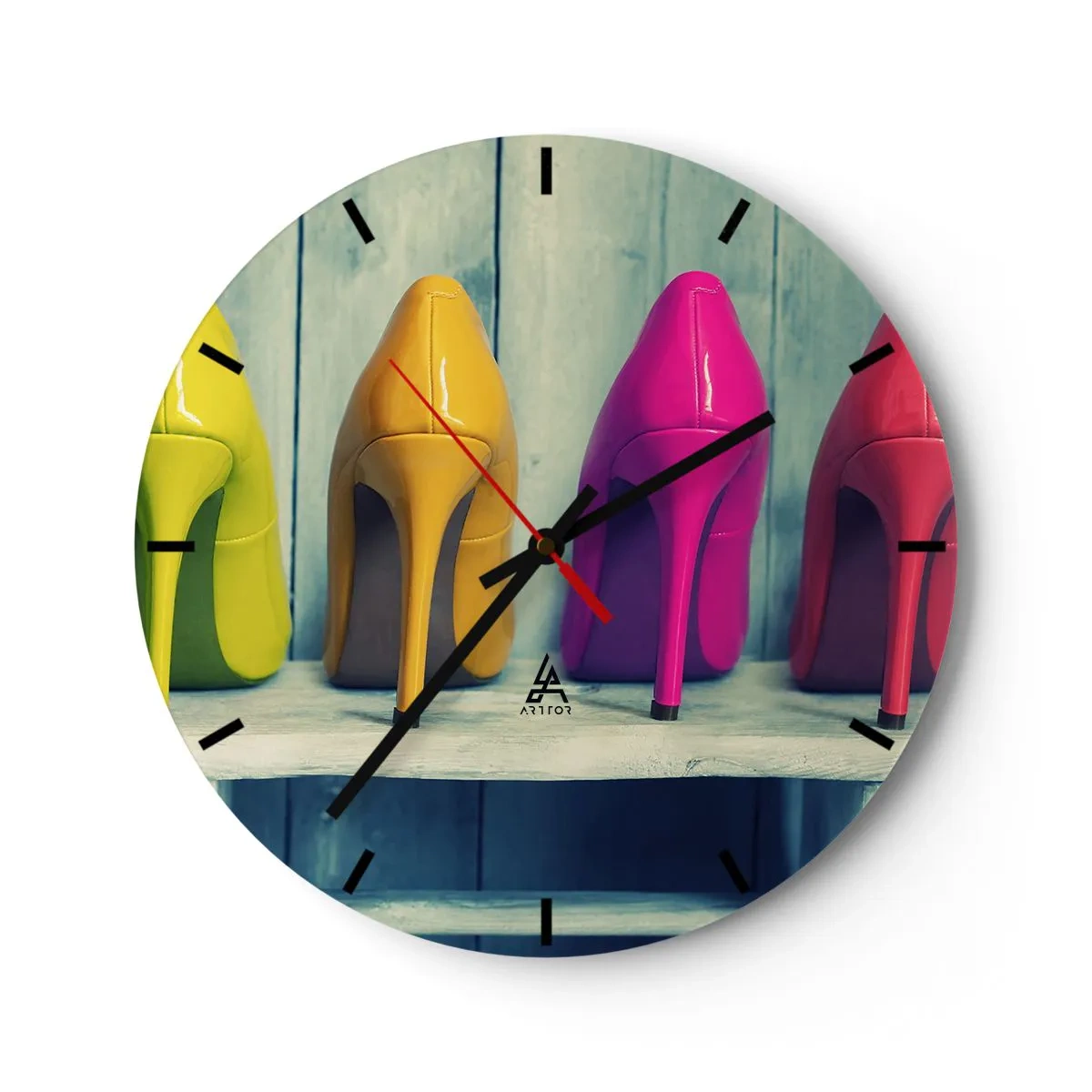 Wandklok - Klok - Loop op de regenboog - 40x40 cm