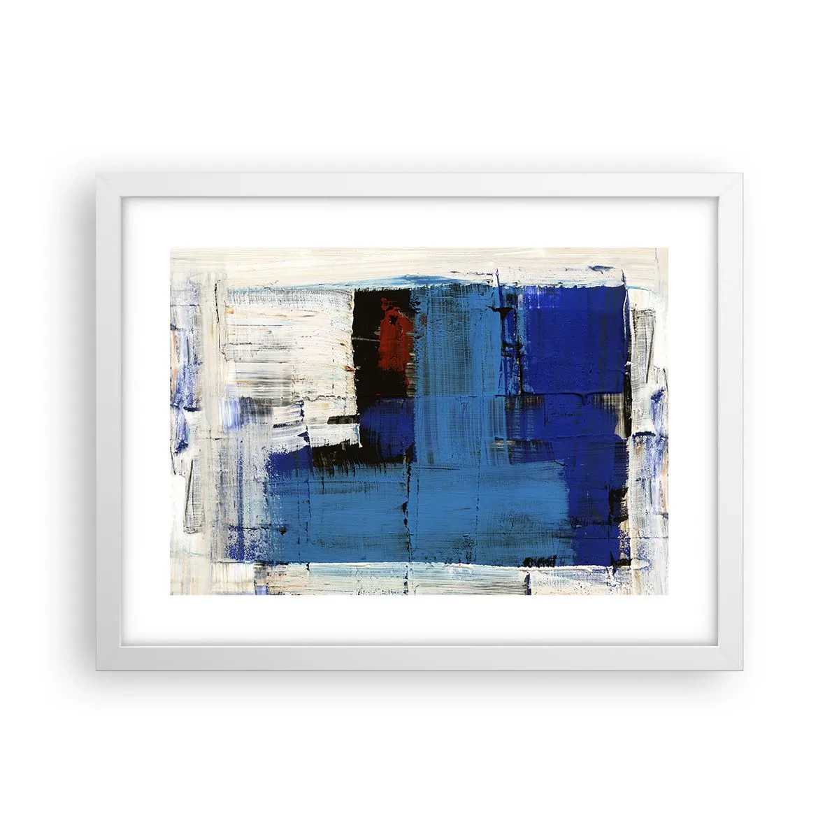 Poster in een witte lijst - Het geheim van blauw - 40x30 cm