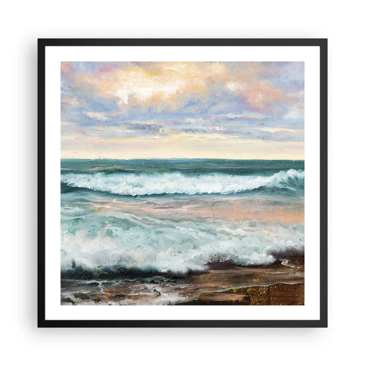 Poster in een zwarte lijst - Hier maak je je ziel glad - 60x60 cm