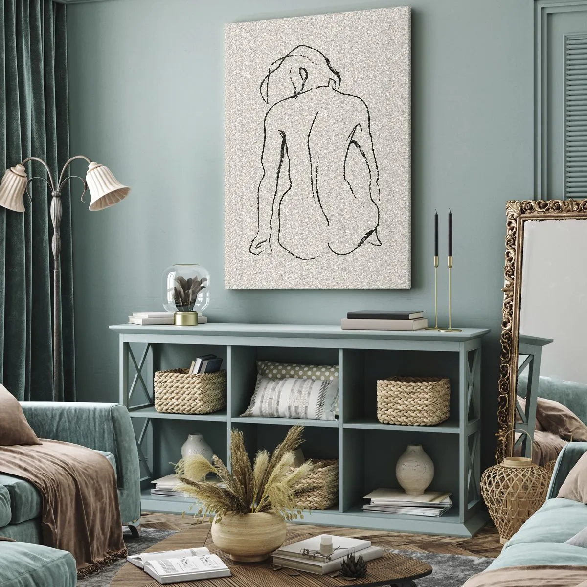 Schilderen op canvas - Naakt meisje - 55x100 cm