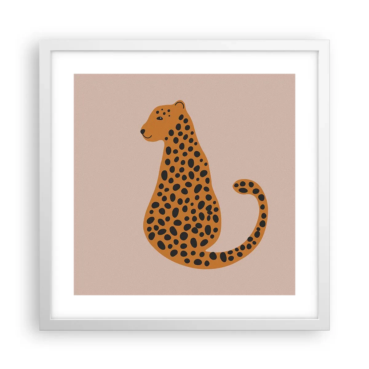 Poster in een witte lijst - Luipaardprint is een modieus print - 40x40 cm