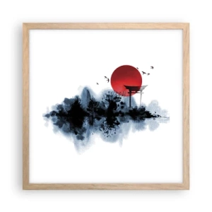 Een poster in een licht eiken lijst - Japanse weergave - 40x40 cm