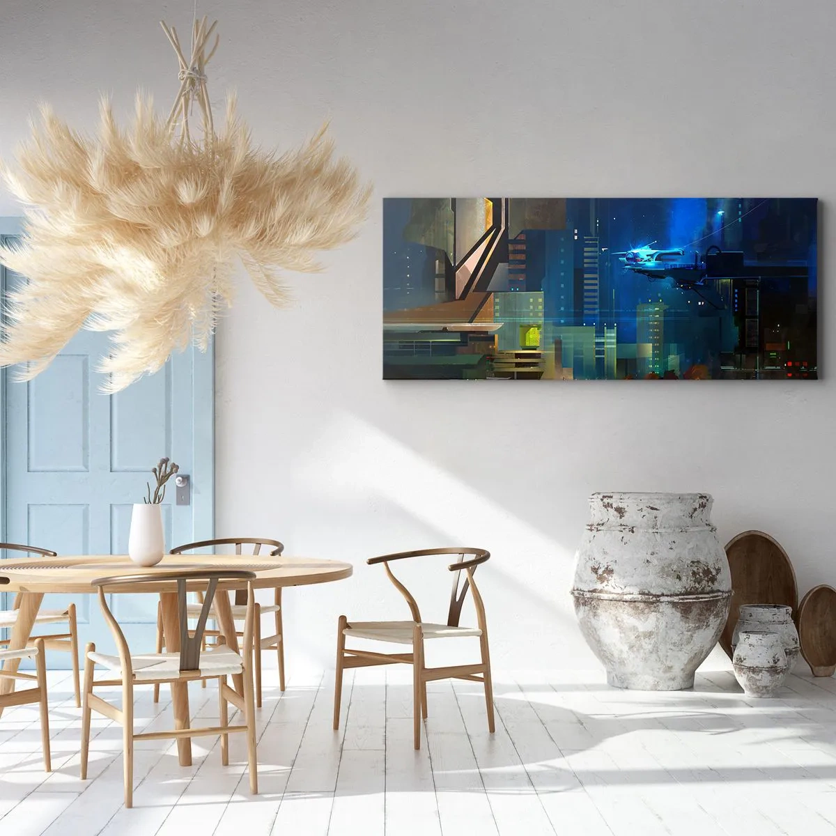 Schilderen op canvas - In de nabije toekomst - 100x40 cm
