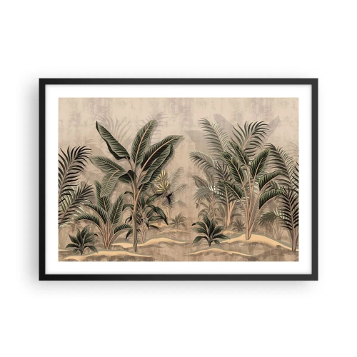 Poster in een zwarte lijst - Een gravure in koloniale stijl - 70x50 cm