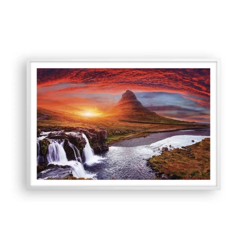 Poster in een witte lijst - Een zicht op Midden-aarde - 91x61 cm