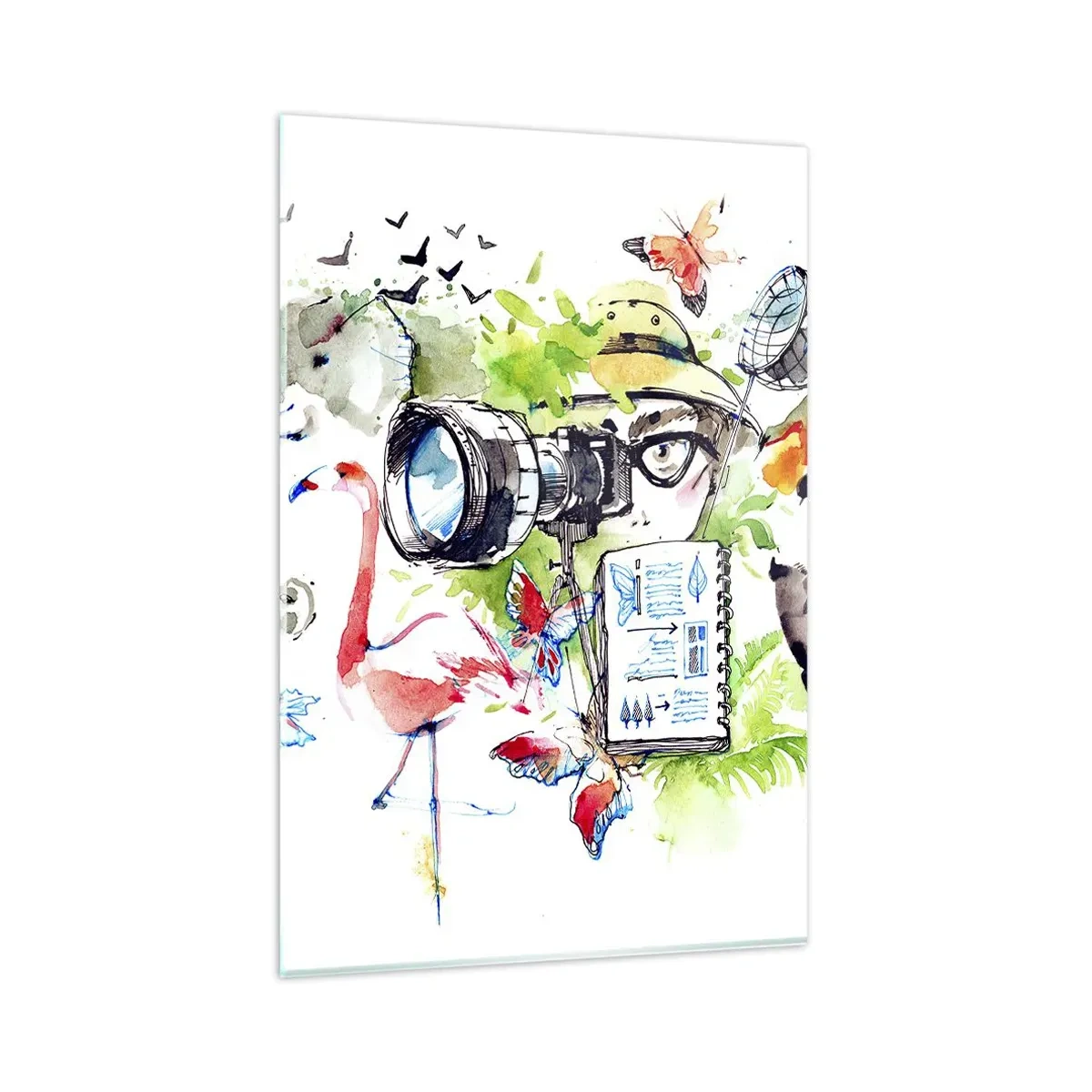 Schilderen op glas - In de lens van een reiziger - 80x120 cm