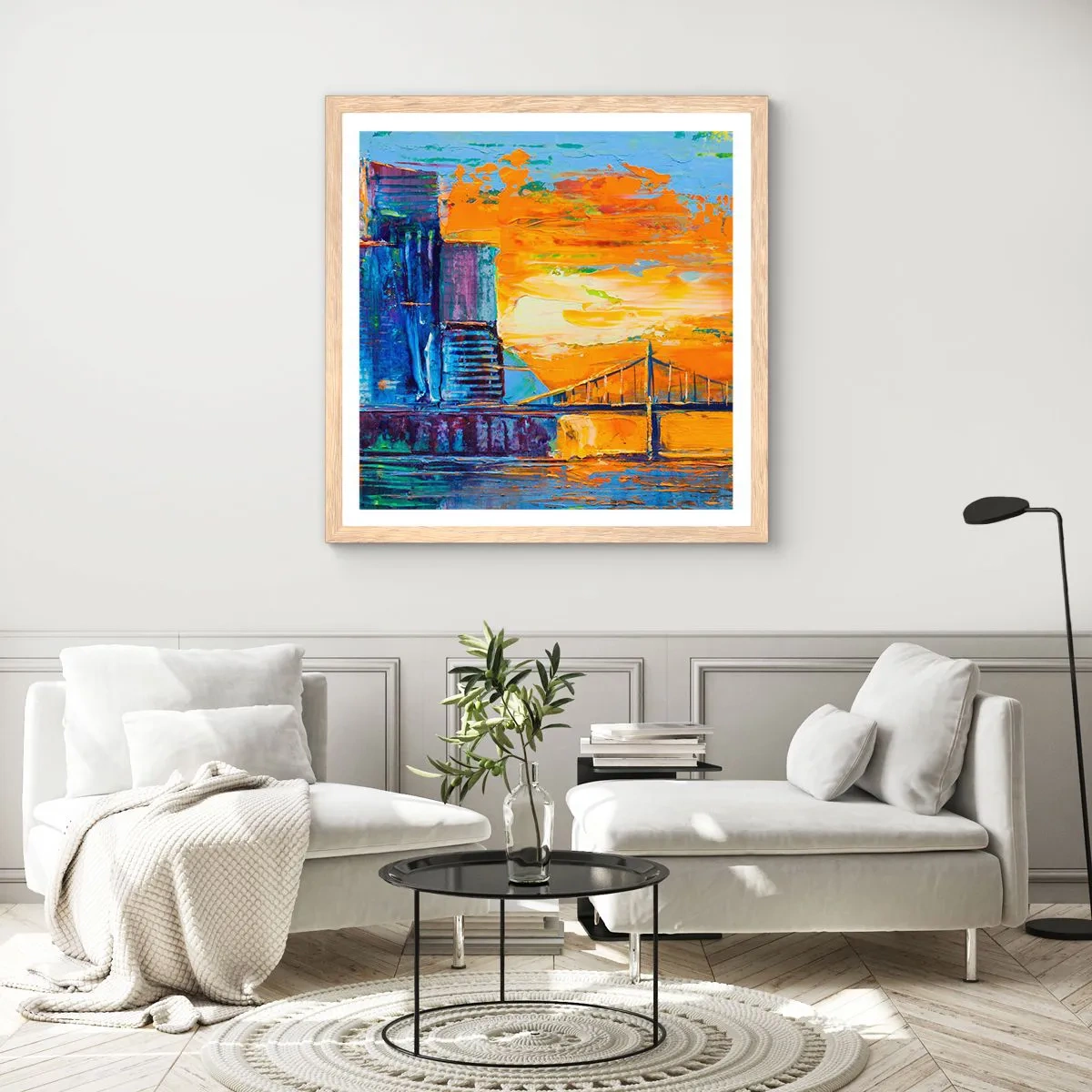 Een poster in een licht eiken lijst - Cultuur en natuur - 40x40 cm